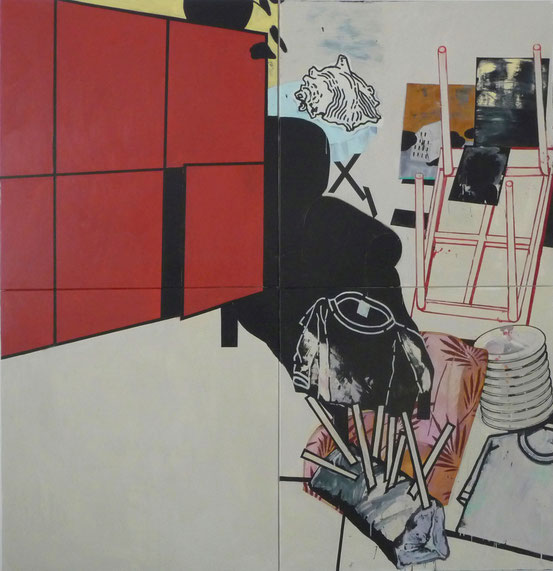 "Grosse Idylle/Aufstieg", 2010, Öl auf Leinen, 200 x 200 cm