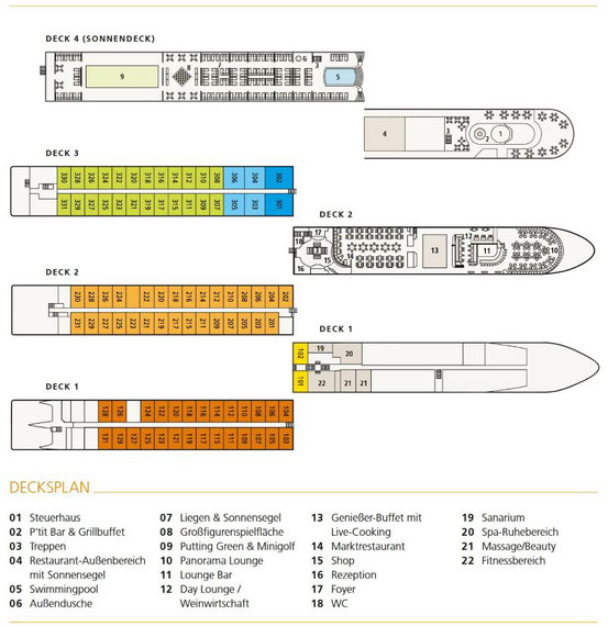 Deckplan der A-ROSA SILVA 2025
