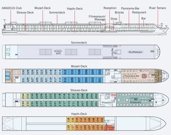 Deckplan der AMADEUS Amara 2026