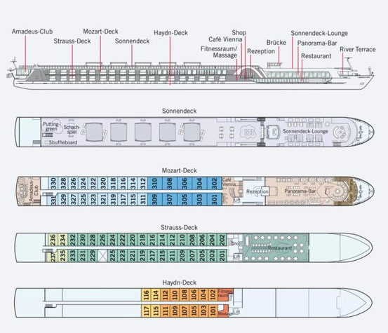 Deckplan der AMADEUS Cara 2026 