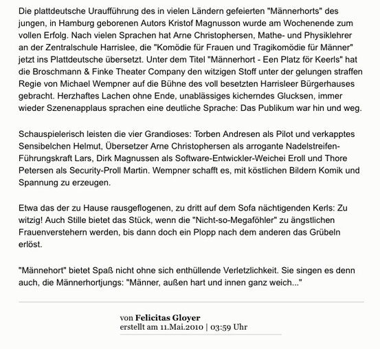 aus dem Flensburger Tageblatt