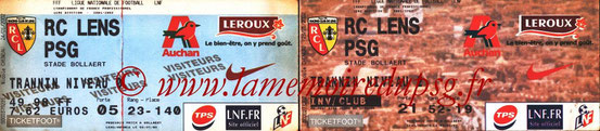 Tickets  Lens-PSG  2001-02