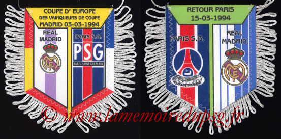 Rééedition Fanion  PSG-Real Madrid   1993-94