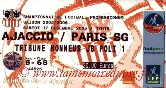 Ticket  Ajaccio  2005-06