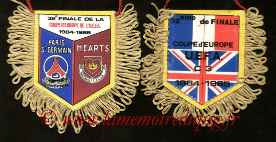 Fanion  PSG-Hearts  1984-85