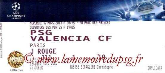 Ticket  PSG-Valence  2012-13