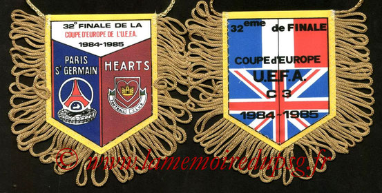 Fanion PSG-Hearts  1984-85
