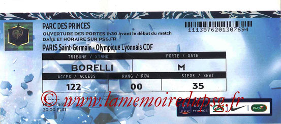 Ticket  PSG-Lyon  2015-16