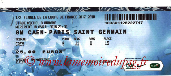 Ticket  Caen-PSG  2017-18