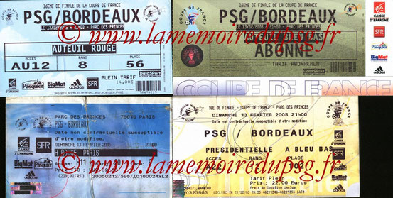 Ticket  PSG-Bordeaux  2004-05