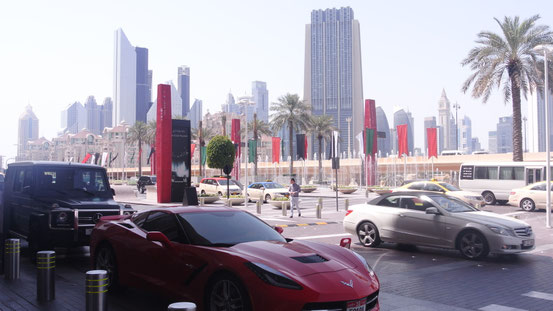 Vor dem Eingang zur Dubai-Mall.