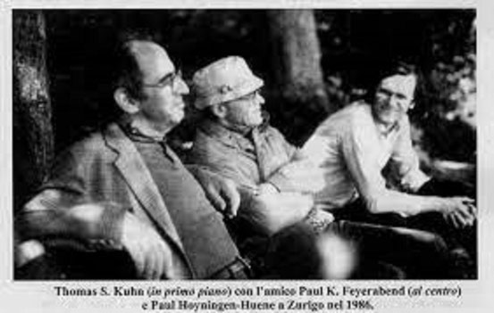 Thomas Kuhn, Paul Feyerabend und Paul Hoyningen-Huene (von links nach rechts).