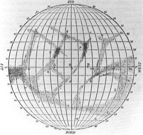 Merkurkarte von Giovanni Schiaparelli