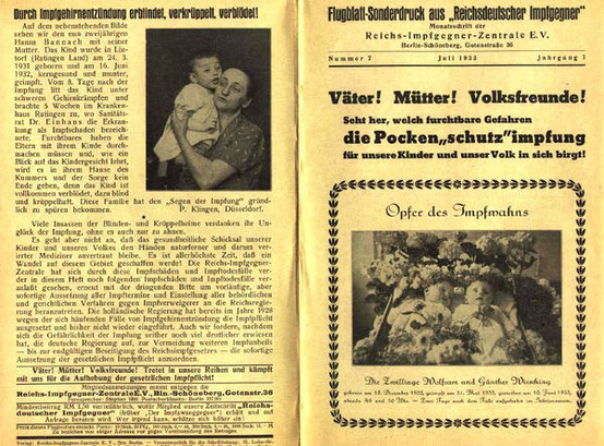Propaganda der Reichsimpfgegner e.V. 1933