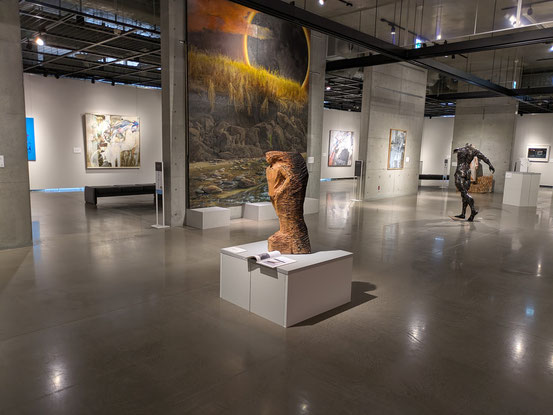 国展米沢展。とても感じの良い会場です。米沢図書館1階「ナセba」にて８月１７日