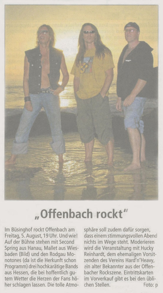 Artikel Offenbach Post, 13. Juli 2011 (Tolle Titelzeile)