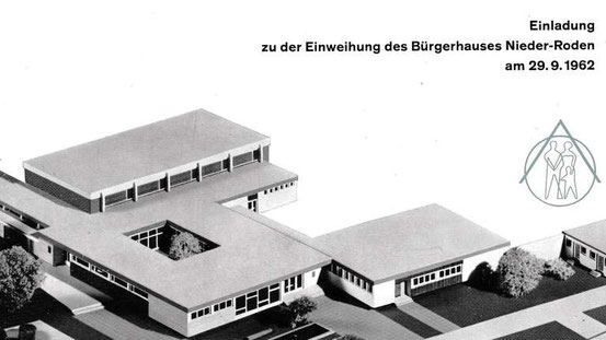Ein Modell des Gebäudekomplexes zierte die Einladung zur Einweihung heute vor 60 Jahren. Archiv Werner Stolzenburg © Privat