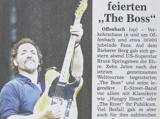 Zog die Fans auf dem Bieberer Berg in seinen Bann: Rockstar Bruce Springsteen © Archiv/Georg Repro: Back OP 16. Juni 1999