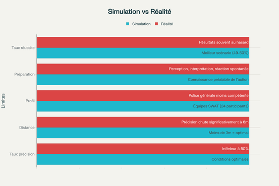Comparaison : Conditions de simulation versus réalité opérationnelle dans les affrontements couteau-pistolet