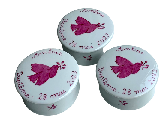 Boîtes à dragées Colombe Prune Unie