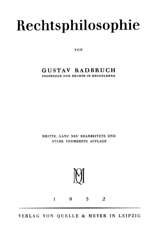 Die „Rechtsphilosophie“ von 1932