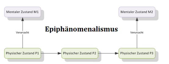Epiphänomenalismus: mentale Zustände KÖNNEN NICHT andere Zustände verursachen.