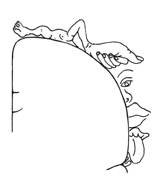 Bekannte Darstellung eines kortikalen Homunkulus nach Wilder Penfield. Gezeigt ist der motorische Kortex.