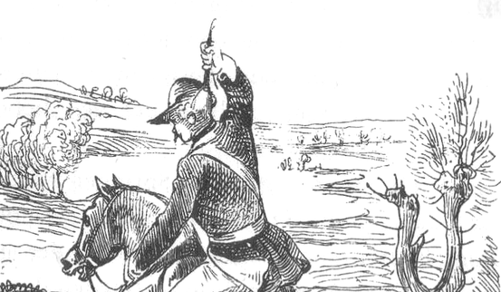 Baron Münchhausen versucht sich selbst aus dem Sumpf zu ziehen.