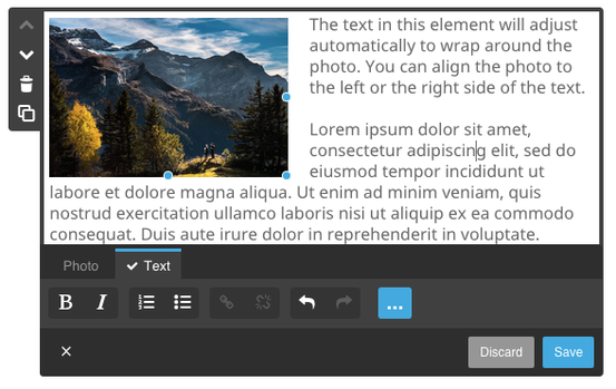 Text with Photo Element