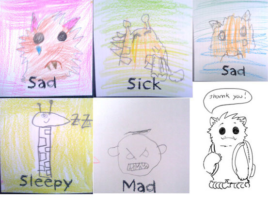 cute monster Big George childrens books picture books Esl characters kids big george free worksheets esl humor cute monster books for children classroom blackboard children illustration color page Book English kids ESL worksheet color  free emotions
