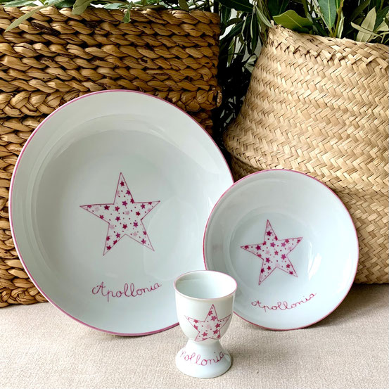 Ensemble Naissance Etoiles Rose 3 articles