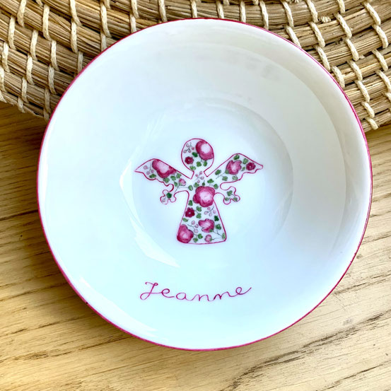 coupelle à dragées Ange liberty Rose