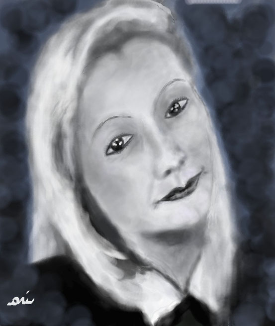 RITRATTO DI ROSSANA PARENTI - 2012 ESEGUITO A MANO LIBERA AL PC- TECNICA MATITA