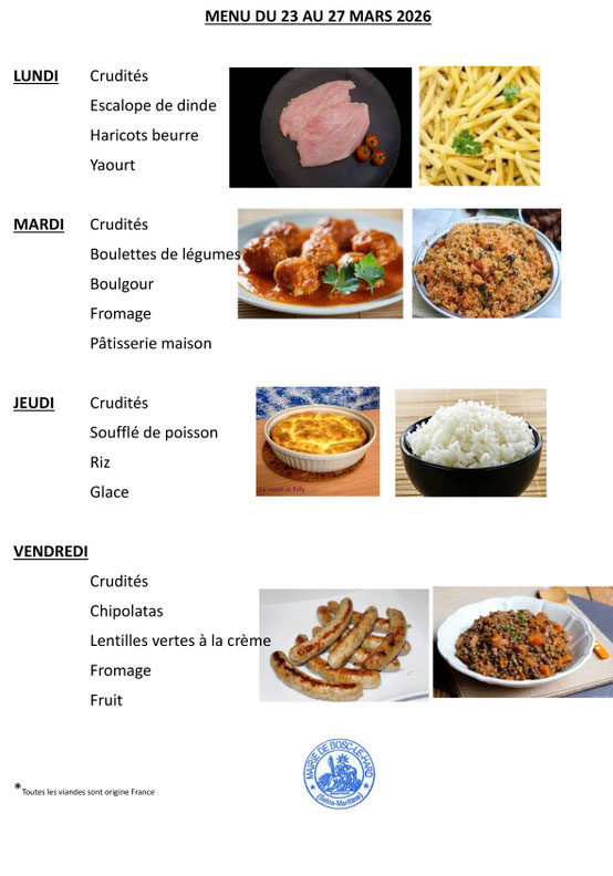 menu cantine
