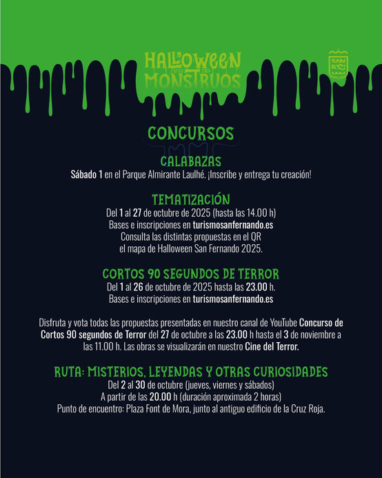 Programa del Halloween de San Fernando Mercado Medieval Noche de Brujas