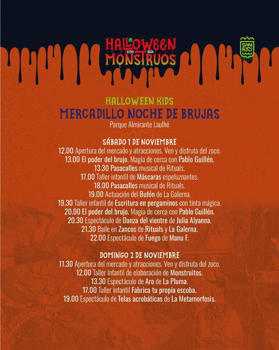 Programa del Halloween de San Fernando Mercado Medieval Noche de Brujas