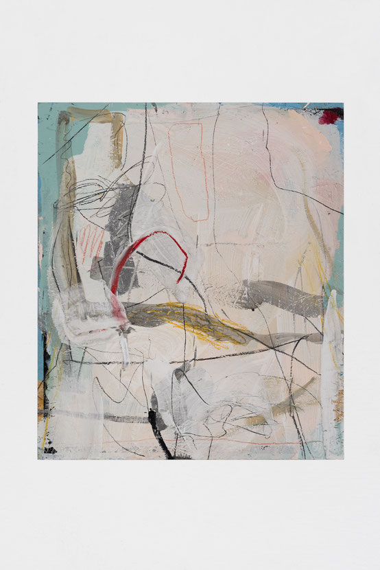 THOMAS KRATZ, Untitled , 2015 (Masterpiece) Acrylic, pencil, marker, spray paint and aluminium pigment on chipboard 58  ×  50  ×  1.9 cm (22 7/8 "  ×  19 5/8 "  ×  3/4 " )