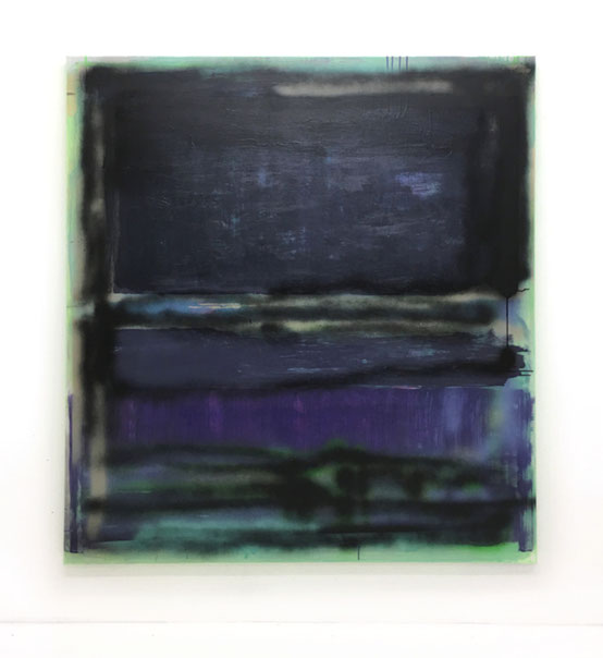 Julia Brennacher, Ohne Titel, 2019, Öl, Acryl und Sprayfarbe auf Leinwand 160 x 150 cm