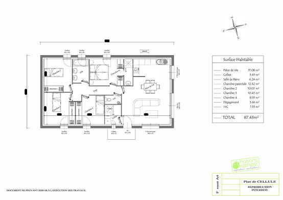 Votre Plan Maison Plain Pied 4 Chambres Envie Du Constructeur Maison