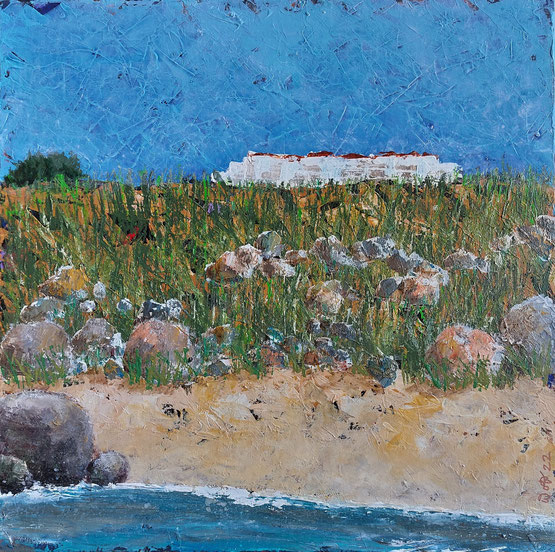 Das weiße Haus am Kiebitzberg - Acryl auf Leinwand, 50 x 50cm, 2022 (sold)