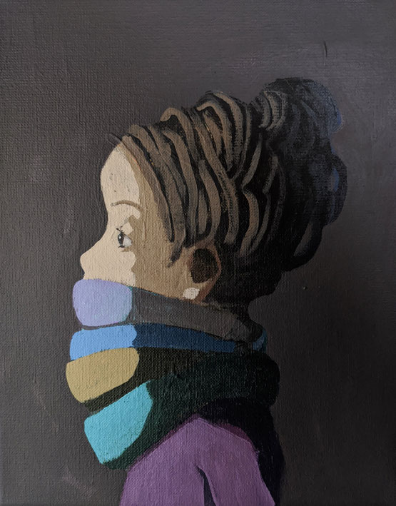 scarves - Acryl auf Leinwand, 30x24cm, 2020