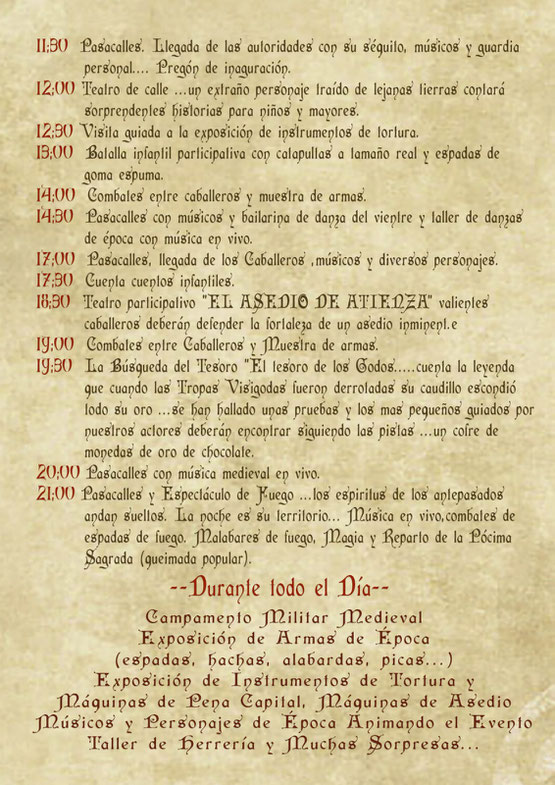 Programa de la Feria Medieval de Atienza