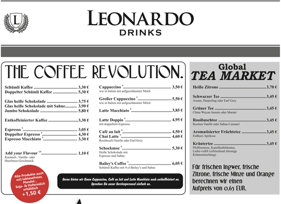 © Cafe Leonardo® - Kaffee und Tee in Varianten und Vielfalt