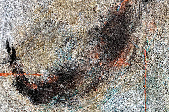 Ingwer und Marmormehl auf Leinwand