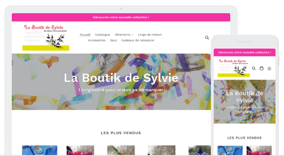 Site et Application mobile de La Boutik de Sylvie