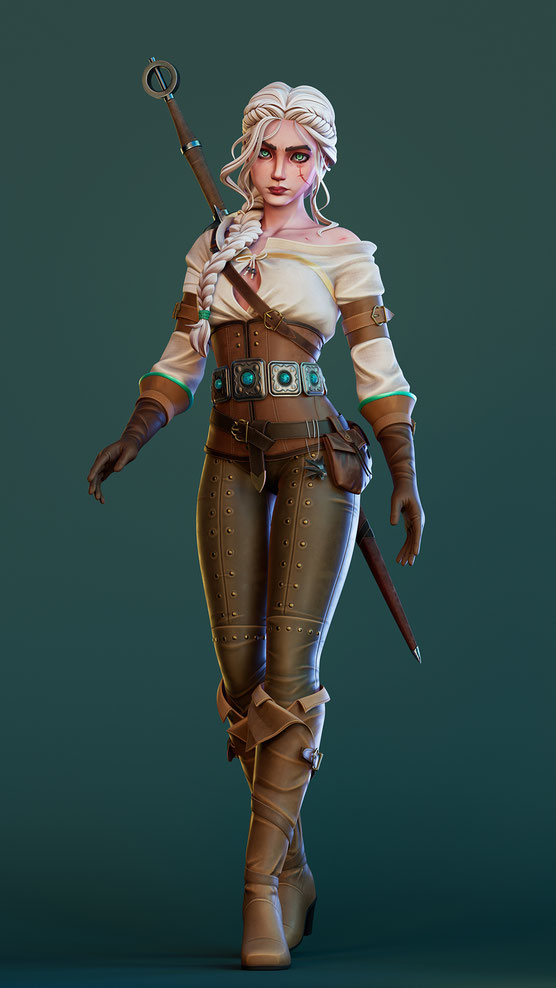 Noemi Kramer Amimik 3D Model Ciri The Witcher fan art