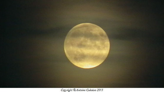 Pleine lune au Lac du Der le 18 octobre 2013