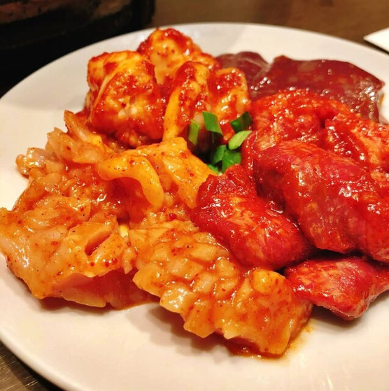 Yakiniku restaurant in Shinjuku Tokyo with table grills
