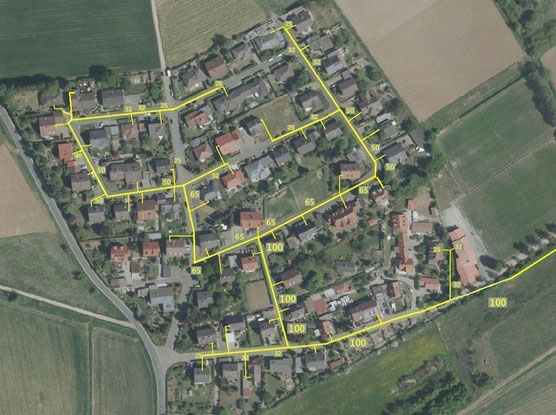 Netzkapazität und Anschlüsse in der Mühläckersiedlung (Stand 2013)