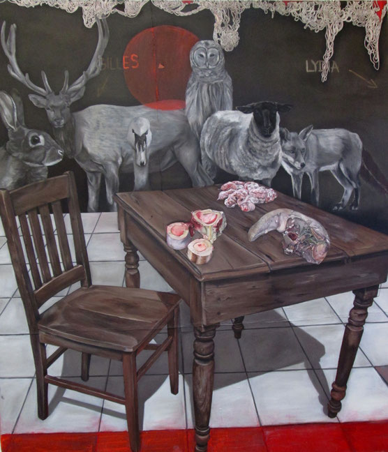 table for two (goodspeed gilles et lydia) . 2013 . 200x175 . oil on canvas